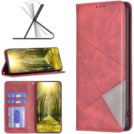 Mobigear Rhombus Slim Motorola Edge 40 Hoesje Bookcase - Rood