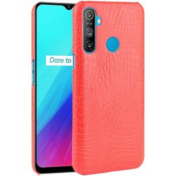 Mobigear Croco Realme C3 Hoesje Flexibel TPU Backcover - Rood