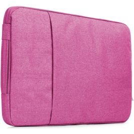 Mobigear Denim Zipper Laptop Sleeve 13 - 14 inch Laptop hoes - Roze