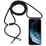 Mobigear Lanyard iPhone 11 Pro Max Flexibel TPU Hoesje met koord - Transparant / Zwart