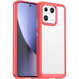 Mobigear Crystal Xiaomi 13 Hoesje Hardcase Backcover - Transparant / Rood