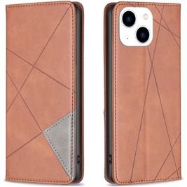 Mobigear Rhombus Slim iPhone 15 Hoesje Bookcase - Bruin