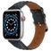 Mobigear Genova Leren Apple Watch Bandje Gespsluiting - 42/41/40/38 mm - Zwart