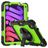 Mobigear SureGrip Xtreme iPad Mini 7 (2024) Hoes Hard Kunststof,Siliconen Backcover + Stylus Houder + Schouderband + Standaard - Zwart / Groen