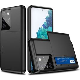 Mobigear Brushed Credit Card Slot Case Black Samsung Galaxy S21 Ultra