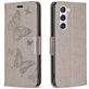 Mobigear Butterfly Samsung Galaxy S23 Hoesje Bookcase Portemonnee - Grijs