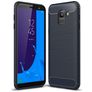Mobigear Brushed Slim Samsung Galaxy J6 (2018) Hoesje Flexibel TPU Backcover - Marineblauw