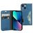 Mobiparts Classic Wallet iPhone 13 Mini Hoesje Bookcase Portemonnee - Steel Blue