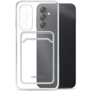 Mobilize Gelly Card Doorzichtig Samsung Galaxy A14 Hoesje Flexibel TPU Backcover met Pasjeshouder - Transparant