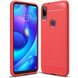Mobigear Brushed Slim Xiaomi Mi Play Hoesje Flexibel TPU Backcover - Rood