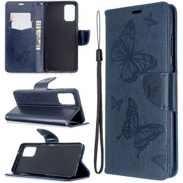Mobigear Butterfly Samsung Galaxy S20 Plus Hoesje Bookcase Portemonnee - Blauw