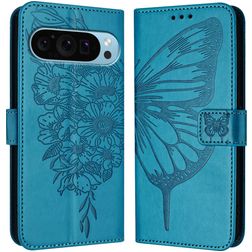 Mobigear Butterfly Google Pixel 9 Pro XL Hoesje Bookcase Portemonnee - Blauw