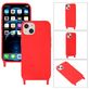 Mobigear Lanyard iPhone 14 Plus Siliconen Hoesje met koord - Rood