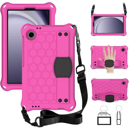 Mobigear HexStrap Samsung Galaxy Tab A9 (2023) Hoes EVA Schuim Backcover + Schouderband - Roze