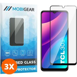 Mobigear Premium TCL 30 SE Glazen Screenprotector - Case Friendly - Zwart (3-Pack)