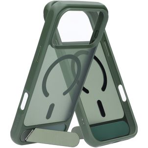Mobiparts Hardcover iPhone 18 Pro Max MagSafe Hoesje Hardcase Backcover met Standaard - Satin Green