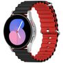 Mobigear Ocean Siliconen Smartwatch Bandje Gespsluiting - Universeel 22 mm connector - Zwart / Rood