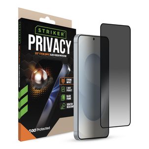 Striker Xtreme Impact Privacy Samsung Galaxy S24 Glazen Screenprotector Privacy - Case Friendly - Zwart