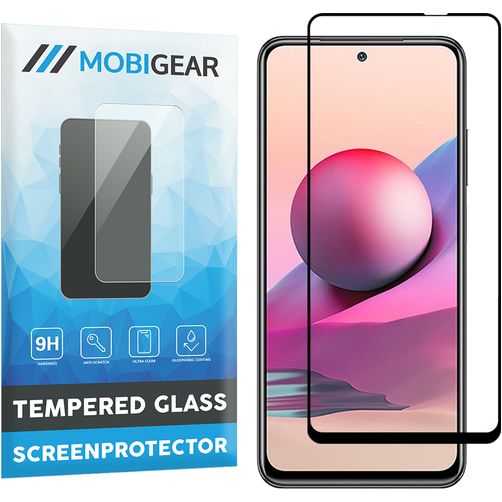 Mobigear Premium Xiaomi Redmi Note 10 4G Glazen Screenprotector - Case Friendly - Zwart