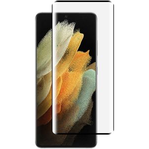 Mobigear Curved Samsung Galaxy S21 Ultra Glazen Screenprotector - Case Friendly - Zwart