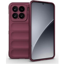 Mobigear Bumpy Xiaomi 15 Hoesje Flexibel TPU Backcover - Bordeaux Rood
