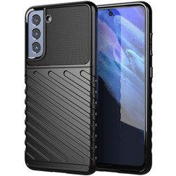 Mobigear Groove Samsung Galaxy S21 FE Hoesje Flexibel TPU Backcover - Zwart