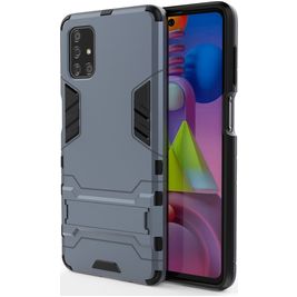 Mobigear Armor Stand Samsung Galaxy M51 Hoesje Hardcase Backcover Shockproof met Standaard - Blauw