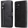 Mobigear Zipper Samsung Galaxy S23 Ultra Hoesje Bookcase Portemonnee - Zwart