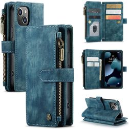 CaseMe C30 iPhone 13 Mini Hoesje Bookcase Portemonnee - Blauw