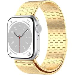 Mobigear London Stalen Apple Watch Bandje Magneetsluiting - 49/46/45/44 mm - Goud