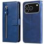 Mobigear Zipper iPhone 17 Pro Hoesje Bookcase Portemonnee - Blauw