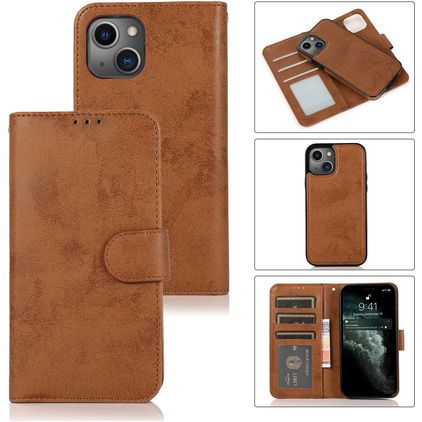 Mobigear Wallet iPhone 13 Pro Max Hoesje Uitneembare 2in1 Bookcase Portemonnee - Bruin