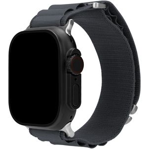 Mobilize Alpine Nylon Apple Watch Bandje Gespsluiting - 49/46/45/44 mm - Dark Grey