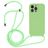 Mobigear Lanyard iPhone 14 Pro Max Siliconen Hoesje met koord - Groen