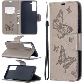 Mobigear Butterfly Samsung Galaxy S21 Plus Hoesje Bookcase Portemonnee - Grijs Mobigear Butterfly Samsung Galaxy S21 Plus Hoesje Bookcase Portemonnee - Grijs