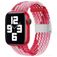 Mobigear Braided Nylon Apple Watch Bandje Klemsluiting - 49/46/45/44 mm - Roze / Rood