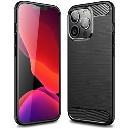 Mobigear Brushed Slim iPhone 13 Pro Max Hoesje Flexibel TPU Backcover - Zwart