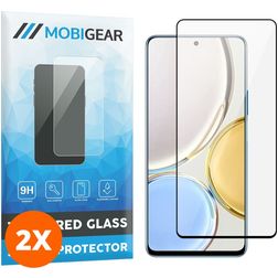 Mobigear Premium HONOR Magic 4 Lite Glazen Screenprotector - Case Friendly - Zwart (2-Pack)