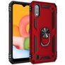 Mobigear Armor Ring Samsung Galaxy A01 Hoesje Hardcase Backcover Shockproof met Ringhouder - Rood