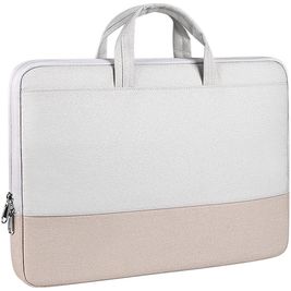 Mobigear Two Tone Stof Laptop Aktetas 15 inch Laptoptas + Handvat - Wit / Grijs Mobigear Two Tone Stof Laptop Aktetas 15 inch Laptoptas + Handvat - Wit / Grijs