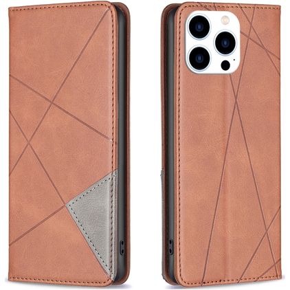 Mobigear Rhombus Slim iPhone 16 Pro Max Hoesje Bookcase - Bruin