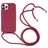 Mobigear Lanyard iPhone 16 Pro Max Siliconen Hoesje met koord - Rood