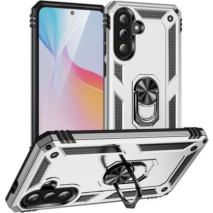 Mobigear Armor ring Samsung Galaxy A36 Hoesje Hardcase Backcover Shockproof met Ringhouder - Zilver