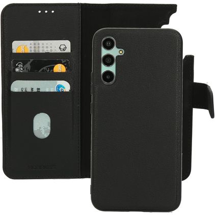 Mobiparts Samsung Galaxy A34 Hoesje Echt Leer Uitneembare 2in1 Bookcase Portemonnee - Zwart