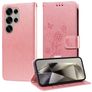 Mobigear Flowers Samsung Galaxy S25 Ultra Hoesje Bookcase Portemonnee - Roségoud