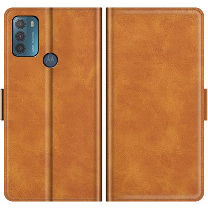 Mobigear Slim Magnet Motorola Moto G50 Hoesje Bookcase Portemonnee - Cognac