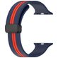 Mobigear Stripe Mag Siliconen Apple Watch Bandje Magneetsluiting - 42/41/40/38 mm - Rood / Marineblauw