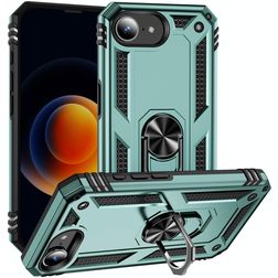 Mobigear Armor Ring iPhone 16e Hoesje Hardcase Backcover Shockproof met Ringhouder - Groen