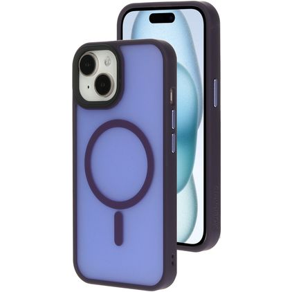 Mobiparts Hardcover iPhone 15 MagSafe Hoesje Hardcase Backcover - Satin Purple