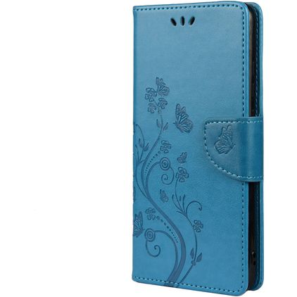 Mobigear Flowers Xiaomi Redmi Note 10 5G Hoesje Bookcase Portemonnee - Blauw